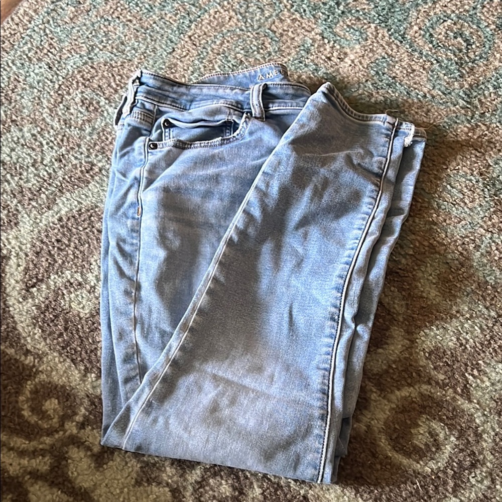 American eagle high rise soft knit jegging distressed at bottom size 12